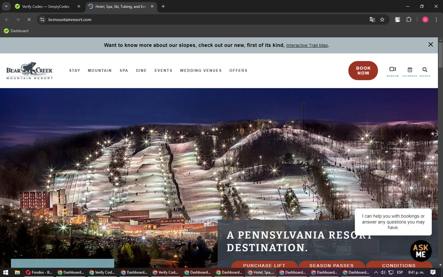 Bear Creek Resort checkout page showing Bear Creek Resort promo code box | Screenshot taken by SimplyCodes community member on Jan 25, 2025