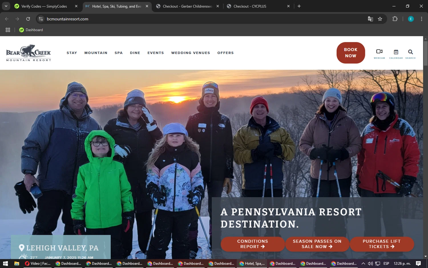 Bear Creek Resort checkout page showing Bear Creek Resort promo code box | Screenshot taken by SimplyCodes community member on Jan 7, 2025
