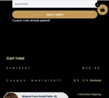 beard10off coupon verification screenshot