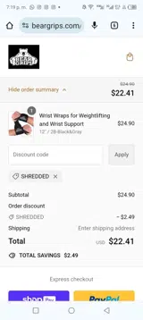 SHREDDED coupon verification screenshot