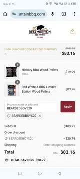 BEARDEDBOYS20 coupon verification screenshot