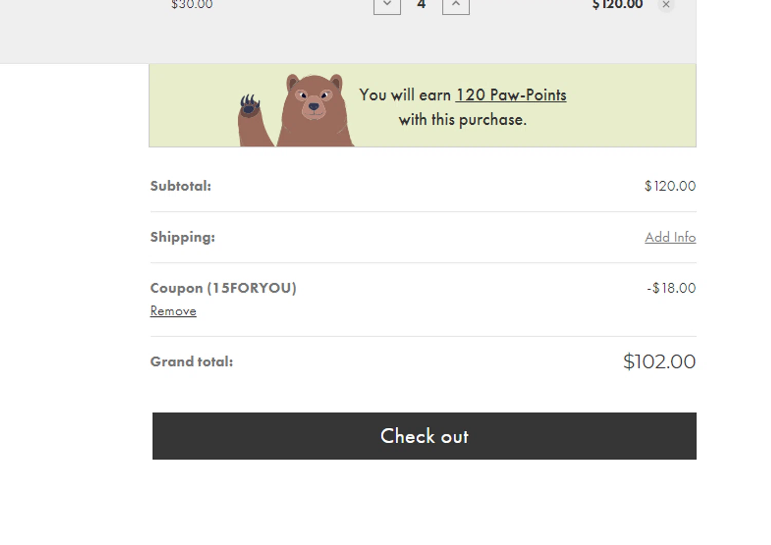 BEARPAW coupon code screenshot showing code 15FORYOU applied at BEARPAW checkout page. Uploaded by SimplyCodes community member SwiftTracker8156 on Jan 20, 2025