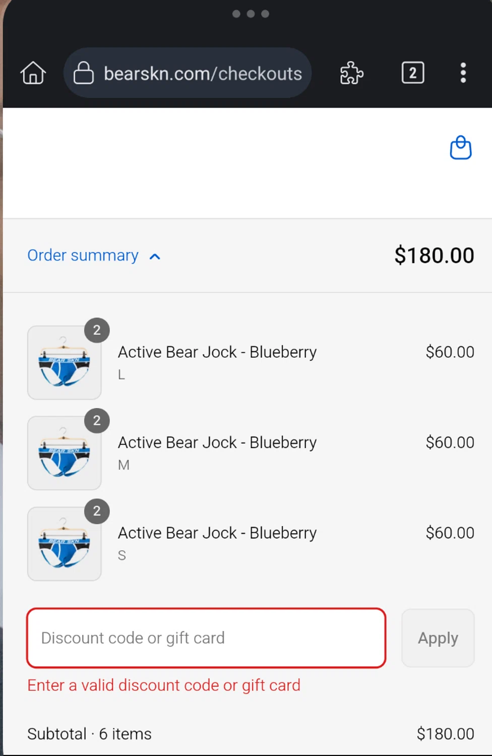 Bear Skn discount code screenshot showing code SIMPLYCODES15 applied at Bear Skn checkout page. Uploaded by SimplyCodes community member nerimarsantaella on Aug 24, 2025