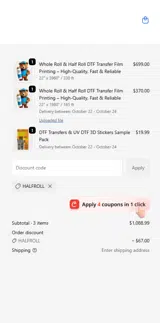 Bear Transfers coupon verification screenshot