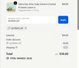 GlORIACLAY coupon verification screenshot