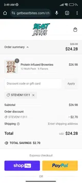 STEVEN11311 coupon verification screenshot