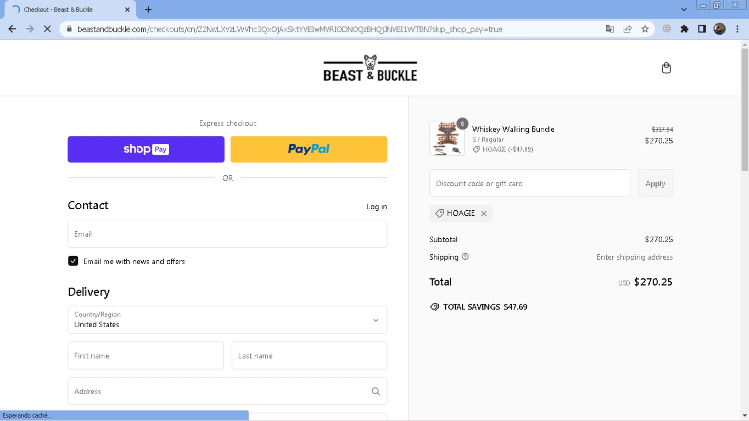 Beast & Buckle promo code screenshot showing code HOAGIE applied at Beast & Buckle checkout page. Uploaded by SimplyCodes community member CoinScout855 on Feb 12, 2025