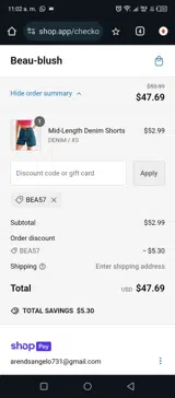 BEA57 coupon verification screenshot