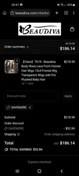 SAVEMORE coupon verification screenshot