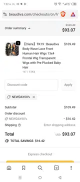 NEWDAY60% coupon verification screenshot
