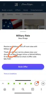 MILITARY coupon verification screenshot