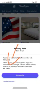 MILITARY coupon verification screenshot