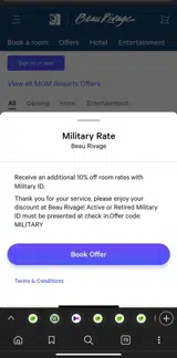 MILITARY coupon verification screenshot