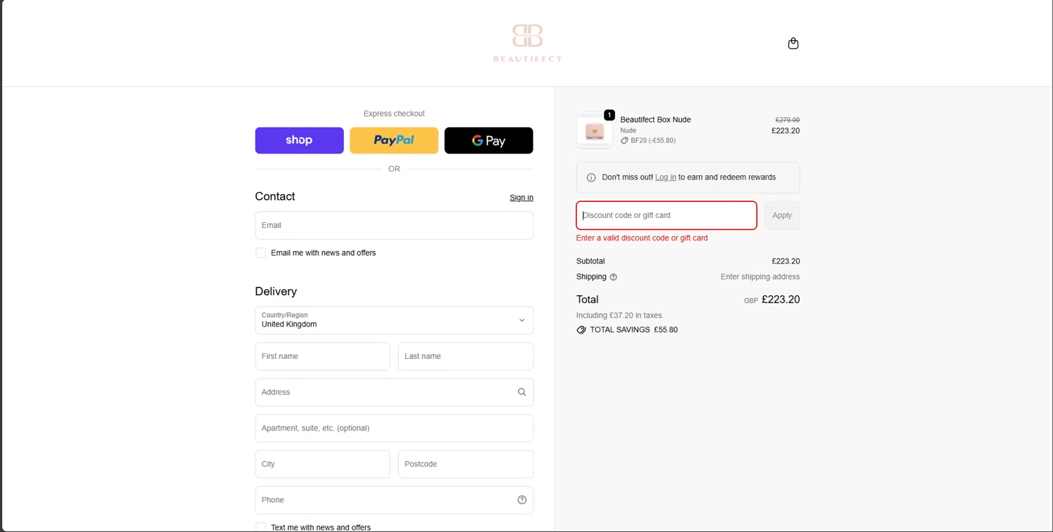 Beautifect discount code screenshot showing code SL2025 applied at Beautifect checkout page. Uploaded by SimplyCodes community member Underaiki on Nov 20, 2025