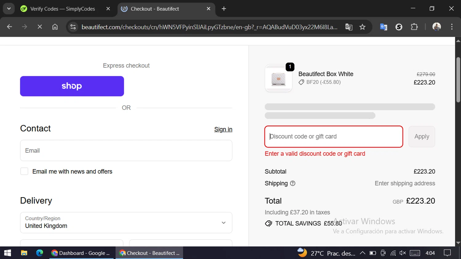 Beautifect discount code screenshot showing code MUSTHAVE applied at Beautifect checkout page. Uploaded by SimplyCodes community member ariannycfh on Nov 20, 2025