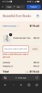 Beautiful Feet Books coupon verification screenshot