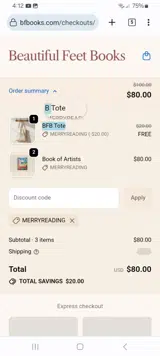 Beautiful Feet Books coupon verification screenshot