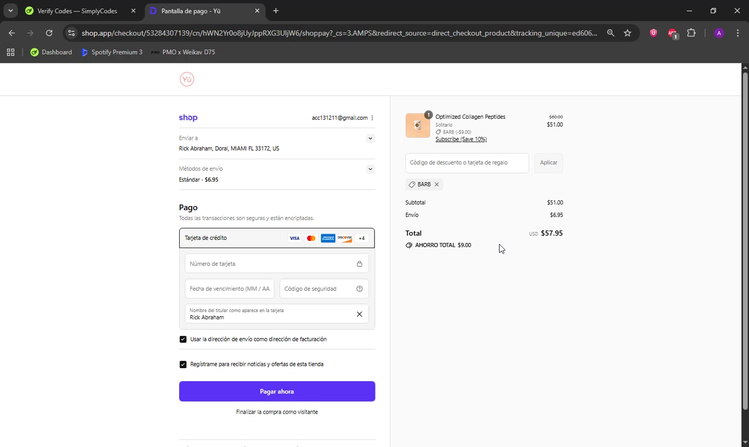 Beautiful Yu promo code screenshot showing code BARB applied at Beautiful Yu checkout page. Uploaded by SimplyCodes community member DeathBone on Sep 3, 2025
