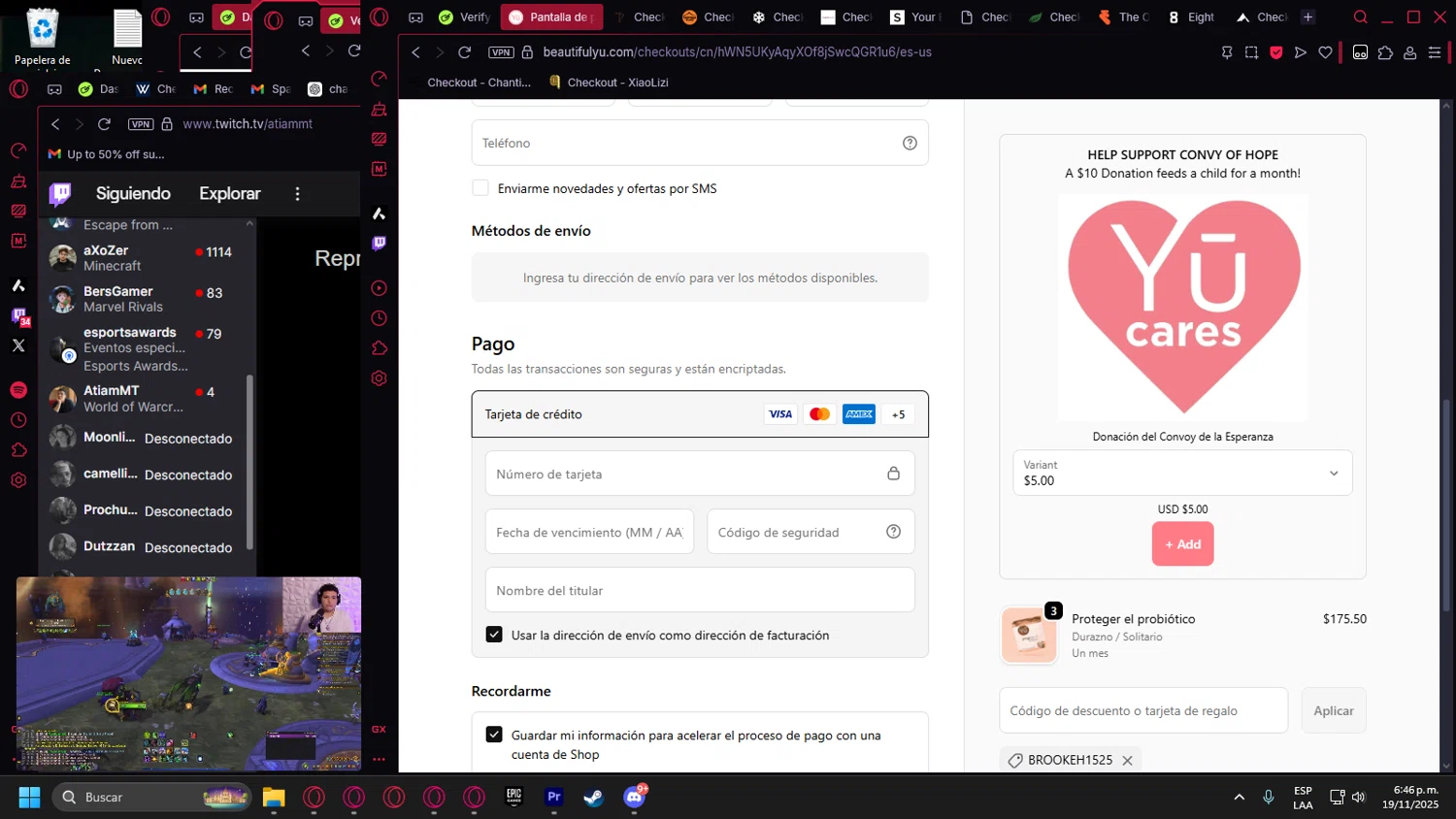 Beautiful Yu promo code screenshot showing code BROOKEH1525 applied at Beautiful Yu checkout page. Uploaded by SimplyCodes community member Halanweik on Nov 19, 2025