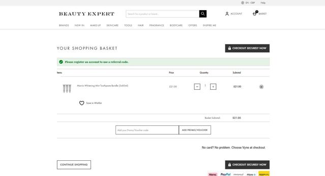Beauty Expert checkout page showing Beauty Expert discount code box | Screenshot taken by SimplyCodes community member on Jul 1, 2025