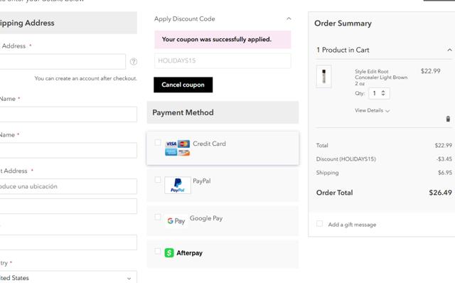 Beauty Plus Salon checkout page showing Beauty Plus Salon discount code box | Screenshot taken by SimplyCodes community member on Sep 5, 2025