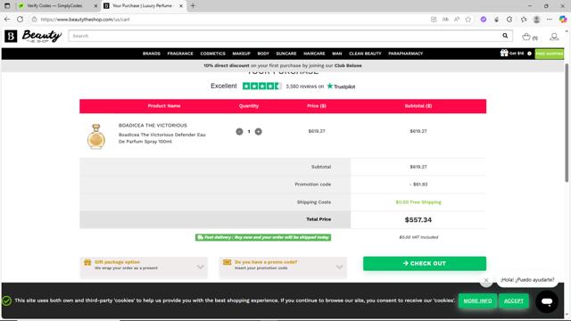 Beauty The Shop checkout page showing Beauty The Shop coupon code box | Screenshot taken by SimplyCodes community member on Jul 2, 2025
