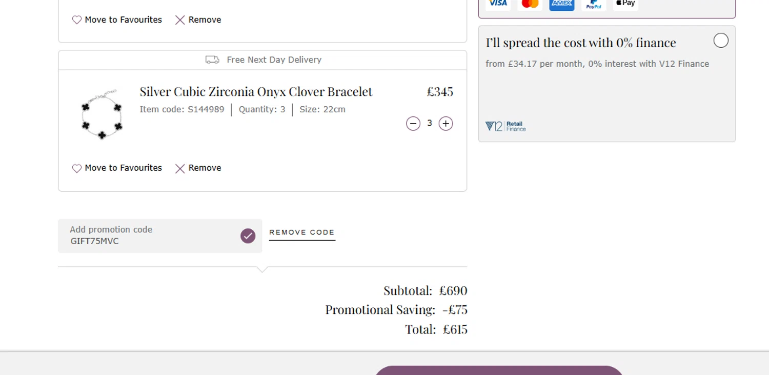 Beaverbrooks checkout page showing Beaverbrooks promo code box | Screenshot taken by SimplyCodes community member on Dec 22, 2024