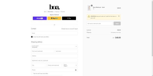 Because Of Alice checkout page showing Because Of Alice discount code box | Screenshot taken by SimplyCodes community member on Jul 9, 2023