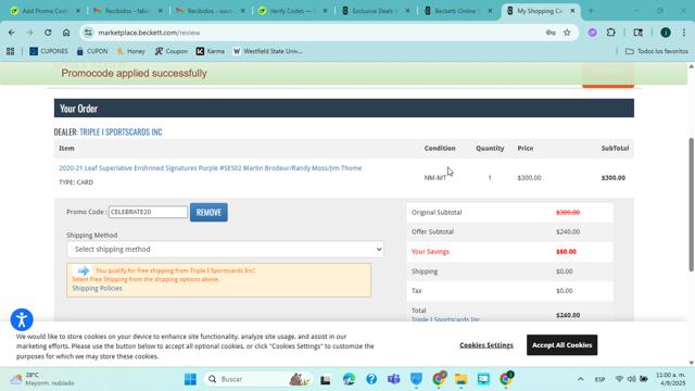 Beckett checkout page showing Beckett promo code box | Screenshot taken by SimplyCodes community member on Sep 4, 2025