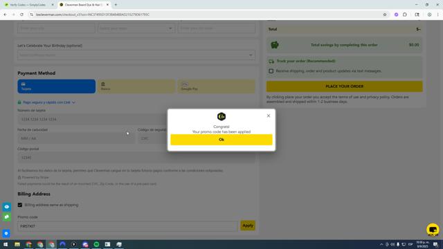 Cleverman checkout page showing Cleverman promo code box | Screenshot taken by SimplyCodes community member on Sep 9, 2025