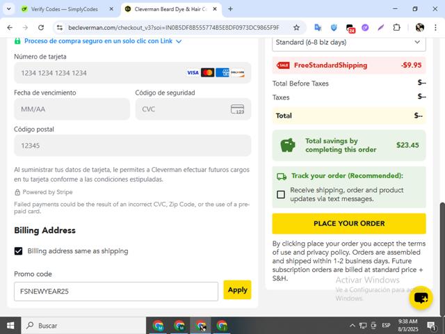 Cleverman checkout page showing Cleverman promo code box | Screenshot taken by SimplyCodes community member on Aug 3, 2025