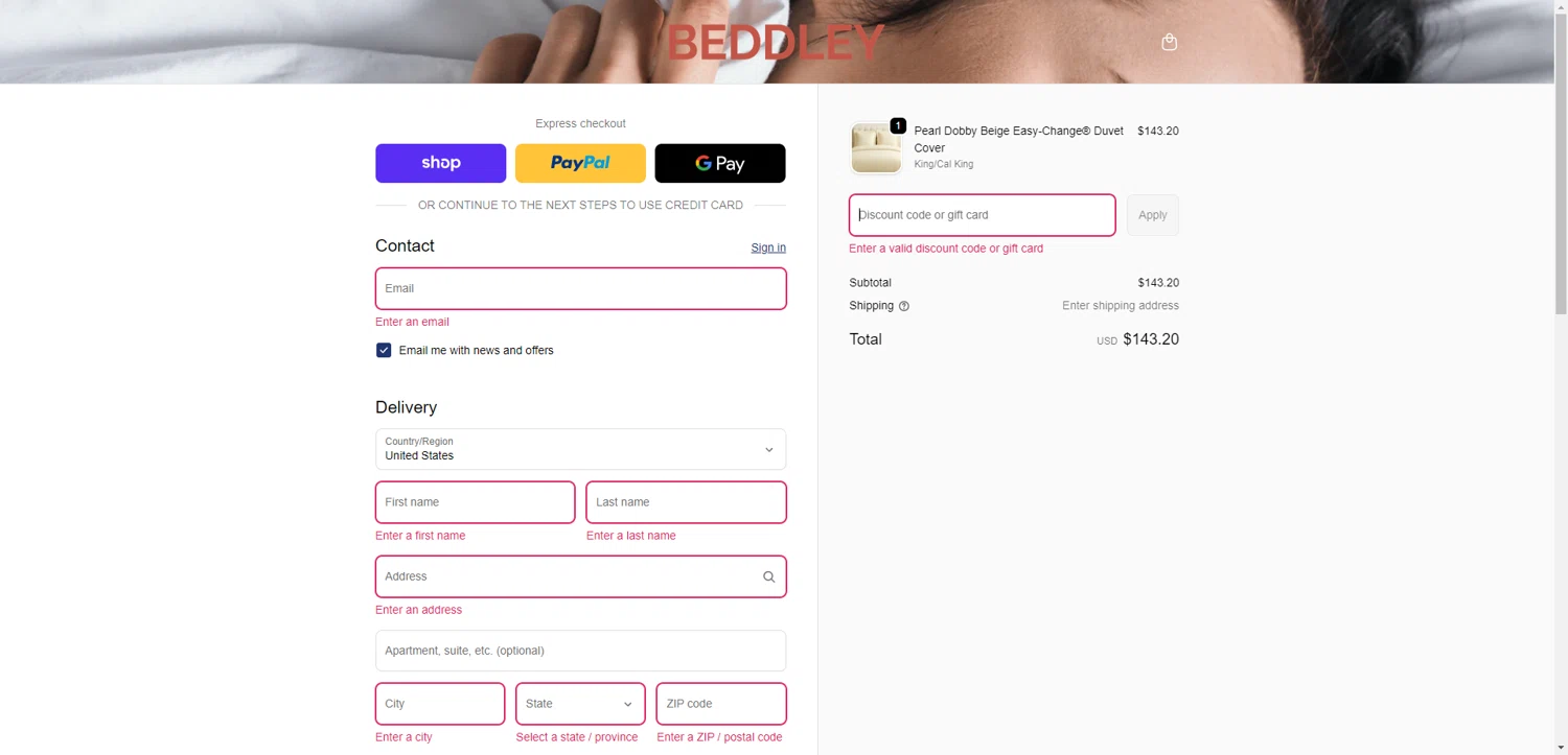 Beddley promo code screenshot showing code FAREWELL50 applied at Beddley checkout page. Uploaded by SimplyCodes community member ScanRanger3503 on Nov 27, 2025