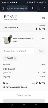 GOD09 coupon verification screenshot