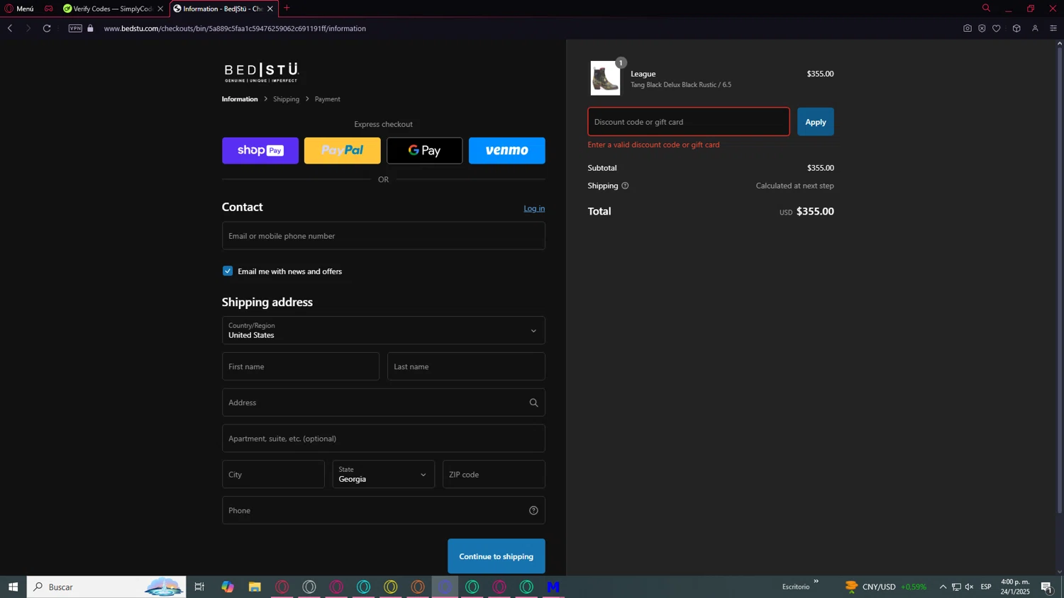 Bed|Stu discount code screenshot showing code RC20 applied at Bed|Stu checkout page. Uploaded by SimplyCodes community member DealCaptain7241 on Jan 24, 2025
