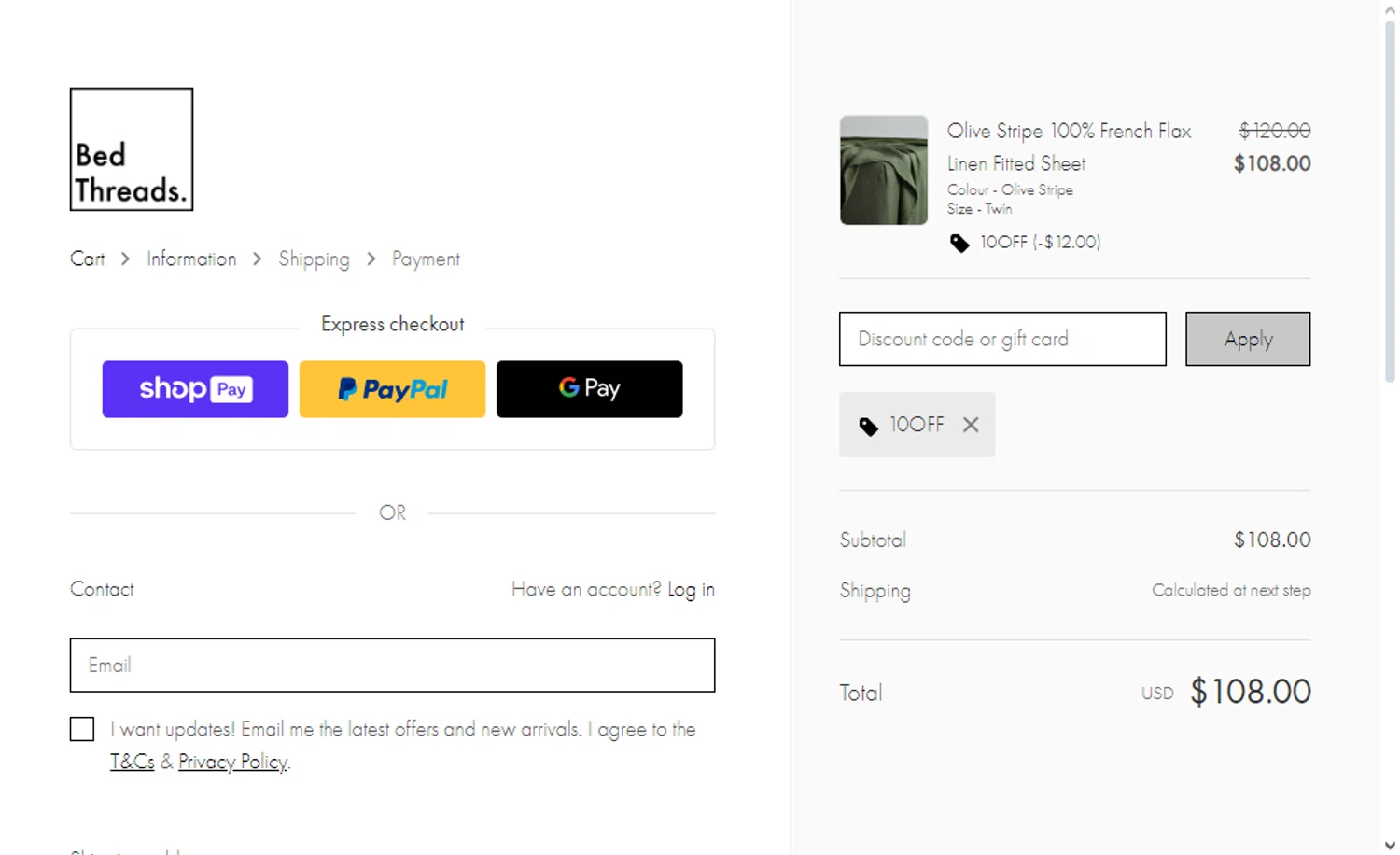 Bed Threads Promo Codes 10 Off July 2024