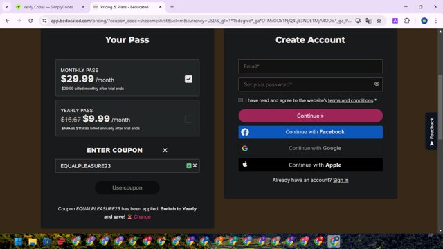 Beducated checkout page showing Beducated coupon code box | Screenshot taken by SimplyCodes community member on Mar 9, 2025