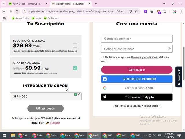 Beducated checkout page showing Beducated coupon code box | Screenshot taken by SimplyCodes community member on Apr 12, 2025