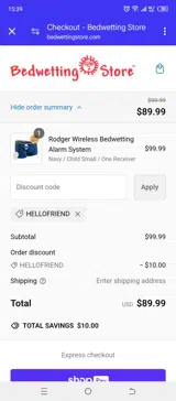 HELLOFRIEND coupon verification screenshot