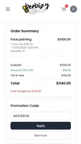 MYSTERY10 coupon verification screenshot