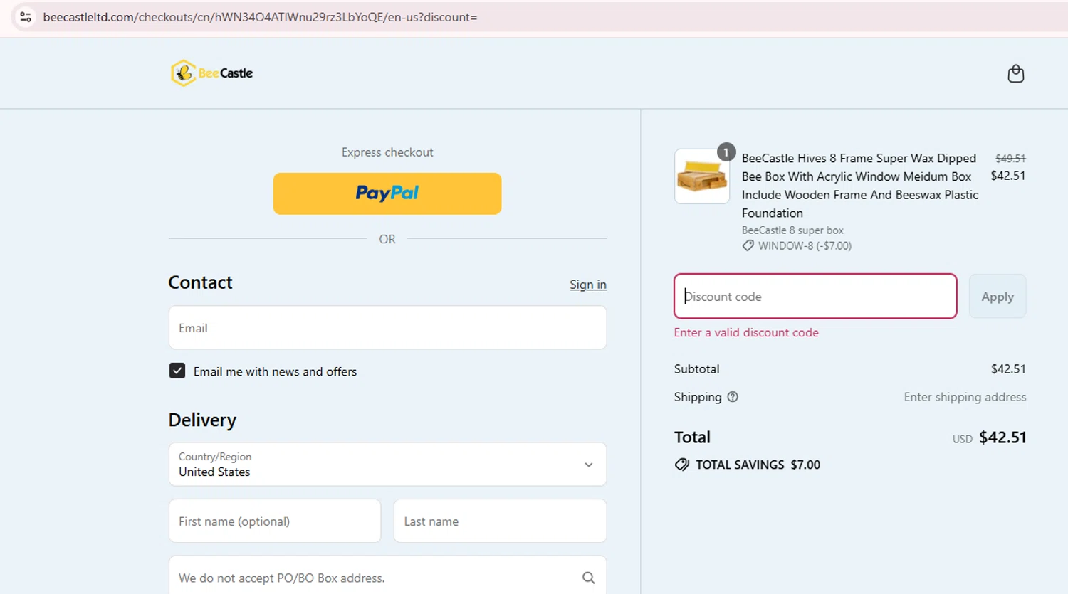 BeeCastle Beekeeping Supplies promo code screenshot showing code B2CTN applied at BeeCastle Beekeeping Supplies checkout page. Uploaded by SimplyCodes community member Teamgorila on Sep 17, 2025