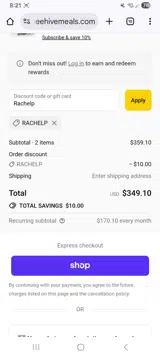 Rachelp coupon verification screenshot