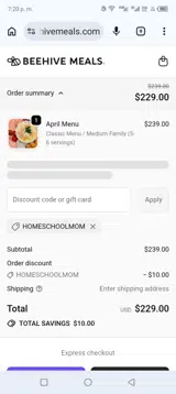 Homeschoolmom coupon verification screenshot