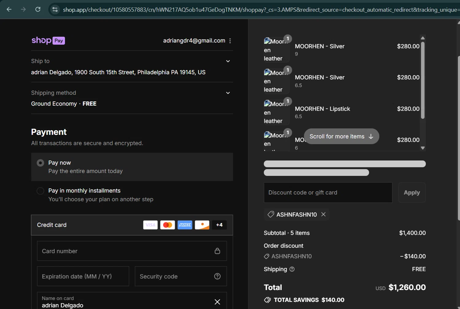 Beek discount code screenshot showing code ASHNFASHN10 applied at Beek checkout page. Uploaded by SimplyCodes community member AGDR28 on Aug 20, 2025