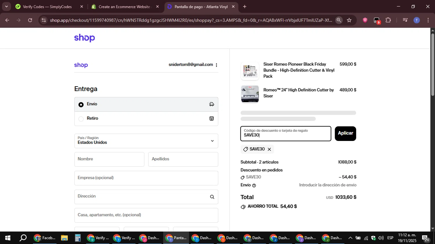 Beer Lanyard promo code screenshot showing code SAVE30 applied at Beer Lanyard checkout page. Uploaded by SimplyCodes community member snidertom8 on Nov 19, 2025