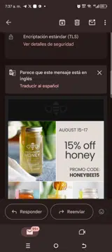 Honeybee15 coupon verification screenshot