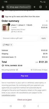 pelz coupon verification screenshot