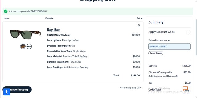 Befitting checkout page showing Befitting promo code box | Screenshot taken by SimplyCodes community member on May 29, 2024