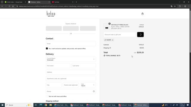 Behno checkout page showing Behno promo code box | Screenshot taken by SimplyCodes community member on Sep 12, 2025
