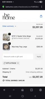 BFPLATINUM coupon verification screenshot