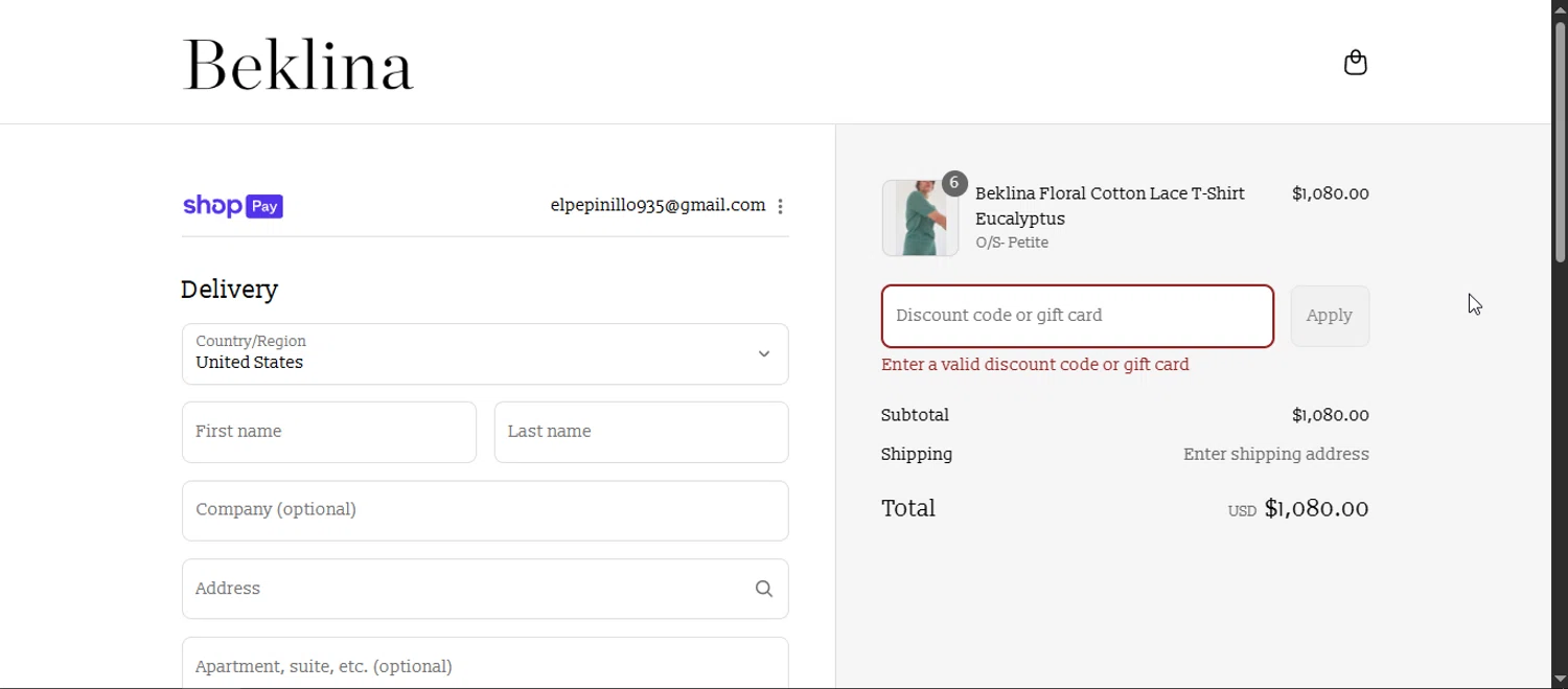 Beklina promo code screenshot showing code 30overclover applied at Beklina checkout page. Uploaded by SimplyCodes community member Enmanuel99 on Aug 22, 2025
